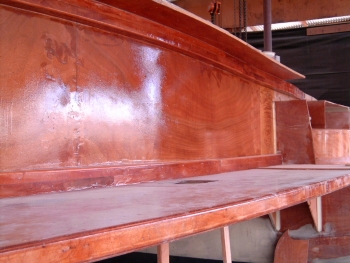 DH550 radius chine plywood catamaran